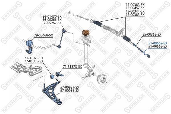 Stellox 51-00662-SX Tie rod end right 5100662SX: Buy near me in Poland at 2407.PL - Good price!