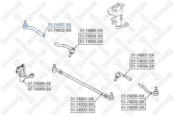 Stellox 51-74007-SX Tie rod end inner 5174007SX: Buy near me in Poland at 2407.PL - Good price!