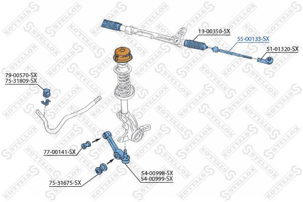 Stellox 55-00133-SX Inner Tie Rod 5500133SX: Buy near me in Poland at 2407.PL - Good price!