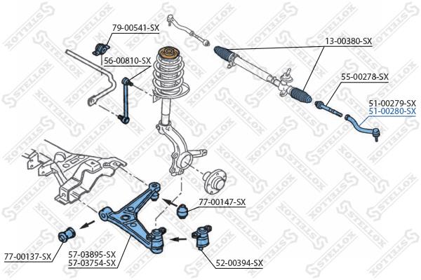 Stellox 51-00280-SX Tie rod end right 5100280SX: Buy near me in Poland at 2407.PL - Good price!