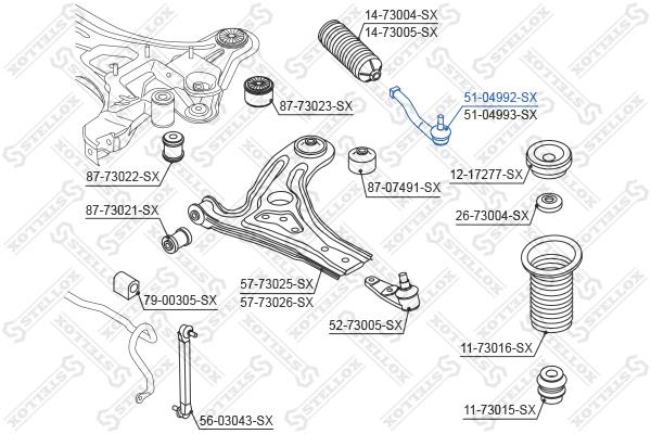Stellox 51-04992-SX Tie rod end outer 5104992SX: Buy near me at 2407.PL in Poland at an Affordable price!