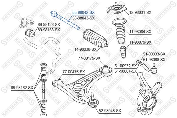 Stellox 55-98042-SX Inner Tie Rod 5598042SX: Buy near me in Poland at 2407.PL - Good price!