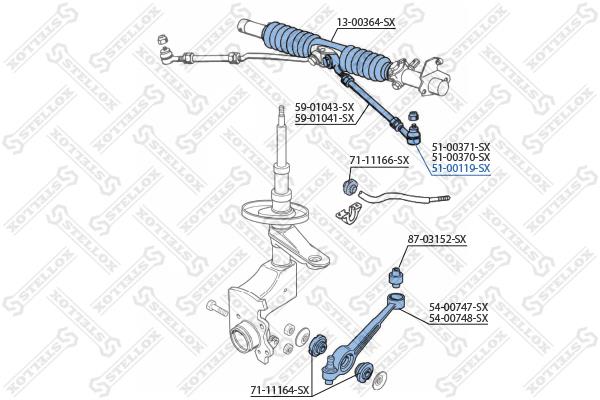 Stellox 51-00119-SX Tie rod end left 5100119SX: Buy near me in Poland at 2407.PL - Good price!