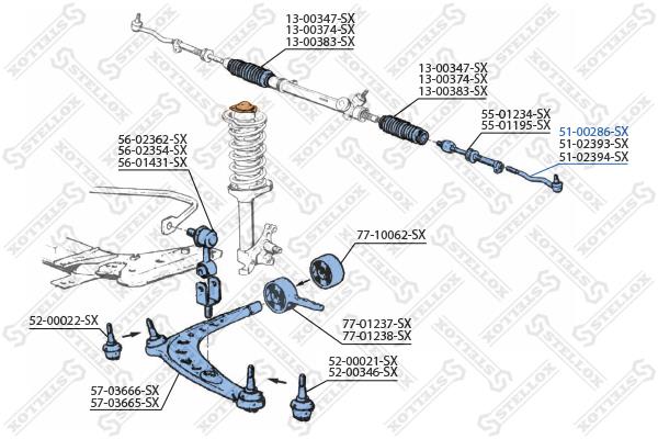Stellox 51-00286-SX Tie rod end outer 5100286SX: Buy near me in Poland at 2407.PL - Good price!