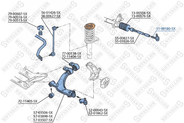 Stellox 51-00180-SX Tie rod end outer 5100180SX: Buy near me at 2407.PL in Poland at an Affordable price!