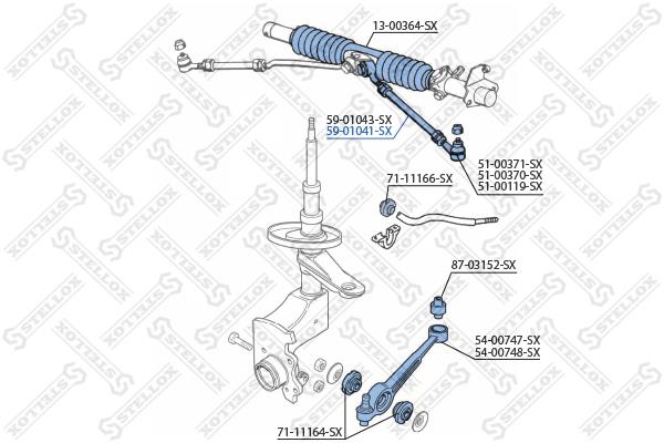 Stellox 59-01041-SX Right tie rod 5901041SX: Buy near me in Poland at 2407.PL - Good price!