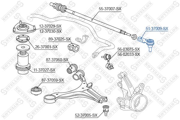 Stellox 51-37009-SX Tie rod end outer 5137009SX: Buy near me in Poland at 2407.PL - Good price!