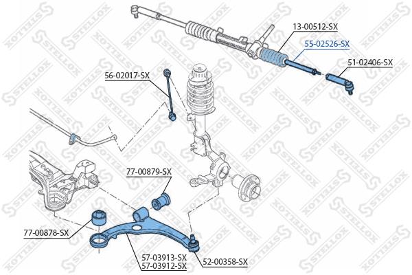 Stellox 55-02526-SX Inner Tie Rod 5502526SX: Buy near me in Poland at 2407.PL - Good price!