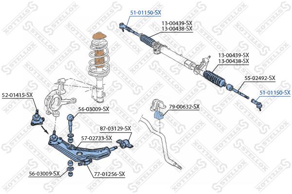 Stellox 51-01150-SX Наконечник поперечної рульової тяги 5101150SX: Приваблива ціна - Купити у Польщі на 2407.PL!