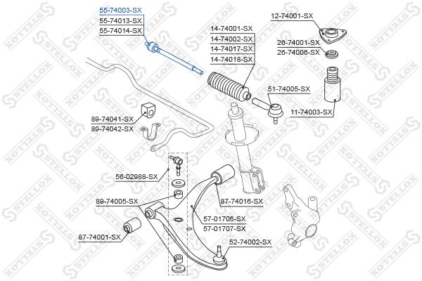 Stellox 55-74003-SX Tie rod end 5574003SX: Buy near me in Poland at 2407.PL - Good price!