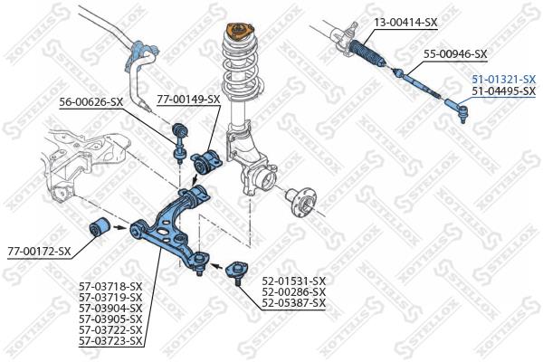 Stellox 51-01321-SX Наконечник поперечной рулевой тяги 5101321SX: Отличная цена - Купить в Польше на 2407.PL!