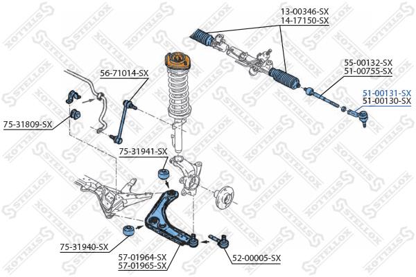 Stellox 51-00131-SX Tie rod end left 5100131SX: Buy near me in Poland at 2407.PL - Good price!