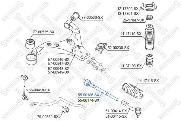 Stellox 55-00186-SX Right tie rod 5500186SX: Buy near me in Poland at 2407.PL - Good price!