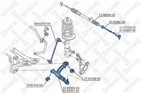 Stellox 51-03356-SX Tie rod end left 5103356SX: Buy near me in Poland at 2407.PL - Good price!