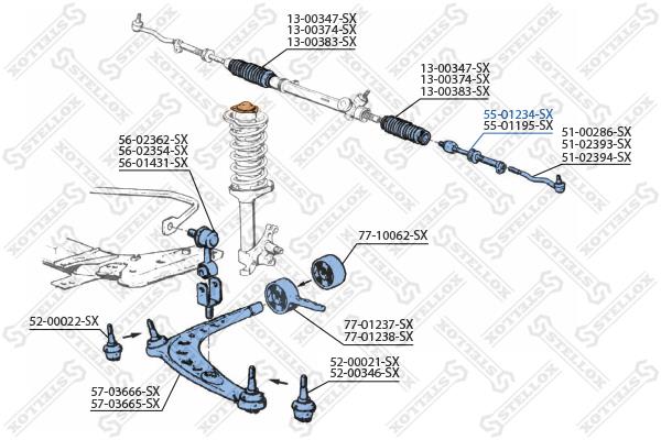 Stellox 55-01234-SX Inner Tie Rod 5501234SX: Buy near me in Poland at 2407.PL - Good price!