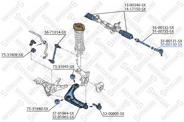 Stellox 51-00130-SX Tie rod end right 5100130SX: Buy near me in Poland at 2407.PL - Good price!