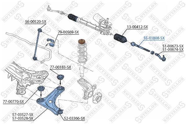 Stellox 55-01808-SX Inner Tie Rod 5501808SX: Buy near me at 2407.PL in Poland at an Affordable price!