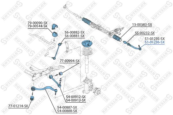 Stellox 51-01236-SX Tie rod end right 5101236SX: Buy near me in Poland at 2407.PL - Good price!