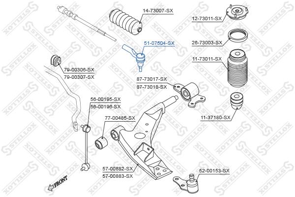 Stellox 51-07504-SX Tie rod end outer 5107504SX: Buy near me in Poland at 2407.PL - Good price!