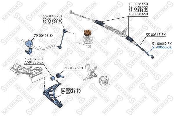 Stellox 51-00663-SX Tie rod end left 5100663SX: Buy near me in Poland at 2407.PL - Good price!