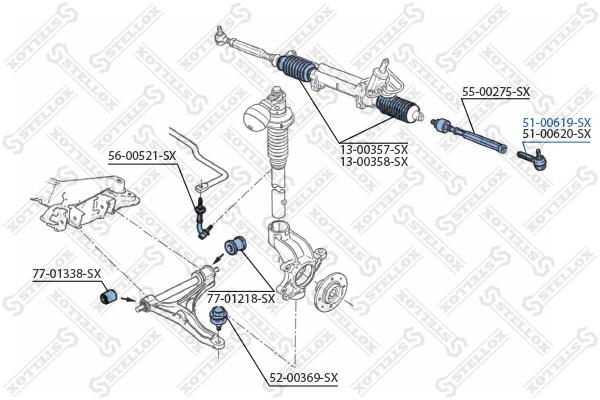 Stellox 51-00619-SX Tie rod end left 5100619SX: Buy near me in Poland at 2407.PL - Good price!