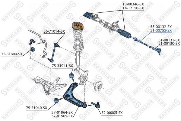 Stellox 51-00755-SX Inner Tie Rod 5100755SX: Buy near me in Poland at 2407.PL - Good price!