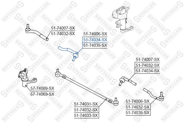 Stellox 51-74034-SX Наконечник рулевой тяги внутренний 5174034SX: Отличная цена - Купить в Польше на 2407.PL!