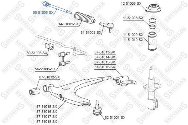 Stellox 55-51005-SX Inner Tie Rod 5551005SX: Buy near me in Poland at 2407.PL - Good price!