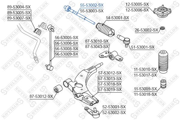 Stellox 55-53002-SX Inner Tie Rod 5553002SX: Buy near me in Poland at 2407.PL - Good price!