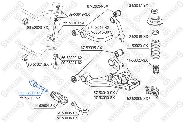 Stellox 55-53009-SX Inner Tie Rod 5553009SX: Buy near me in Poland at 2407.PL - Good price!