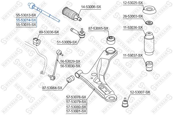 Stellox 55-53014-SX Inner Tie Rod 5553014SX: Buy near me at 2407.PL in Poland at an Affordable price!