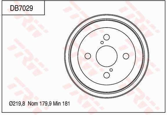 TRW DB7029 Rear brake drum DB7029: Buy near me in Poland at 2407.PL - Good price!