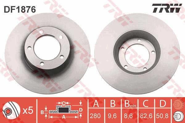 TRW DF1876 Brake disc DF1876: Buy near me at 2407.PL in Poland at an Affordable price!