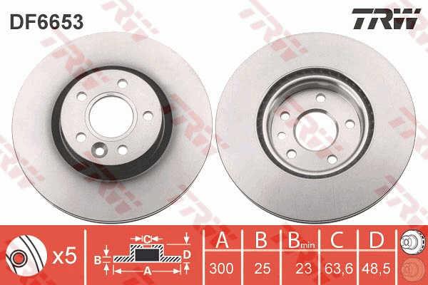TRW DF6653 Brake disc DF6653: Buy near me in Poland at 2407.PL - Good price!