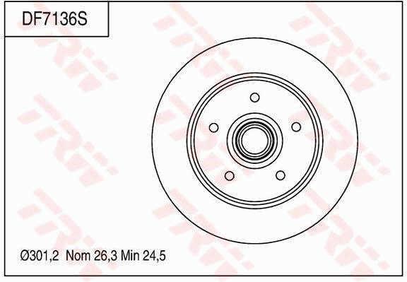 TRW DF7136S Brake disc DF7136S: Buy near me in Poland at 2407.PL - Good price!