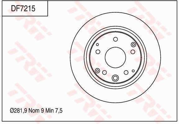 TRW DF7215 Brake disc DF7215: Buy near me in Poland at 2407.PL - Good price!