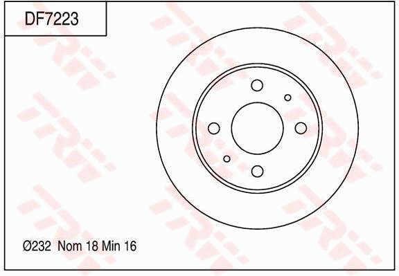 TRW DF7223 Brake disc DF7223: Buy near me in Poland at 2407.PL - Good price!