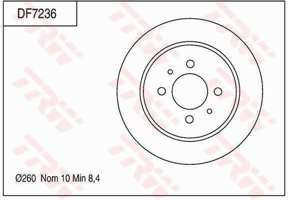 TRW DF7236 Brake disc DF7236: Buy near me in Poland at 2407.PL - Good price!
