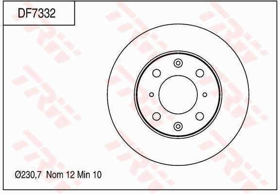 TRW DF7332 Brake disc DF7332: Buy near me in Poland at 2407.PL - Good price!