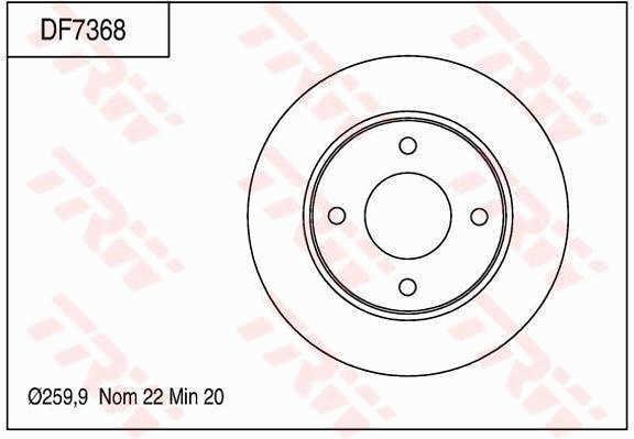 TRW DF7368 Brake disc DF7368: Buy near me in Poland at 2407.PL - Good price!