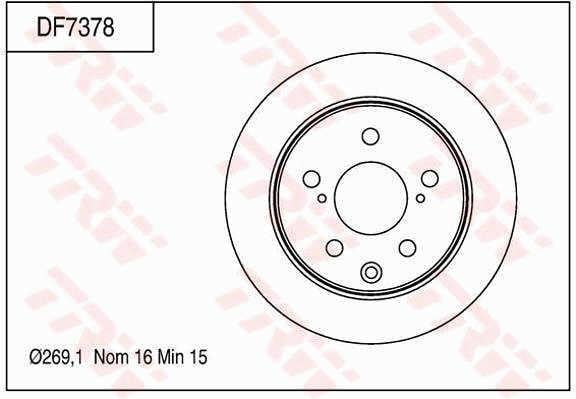 TRW DF7378 Brake disc DF7378: Buy near me in Poland at 2407.PL - Good price!
