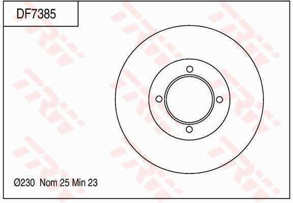 TRW DF7385 Brake disc DF7385: Buy near me in Poland at 2407.PL - Good price!