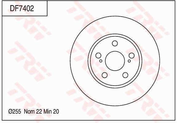 TRW DF7402 Brake disc DF7402: Buy near me in Poland at 2407.PL - Good price!