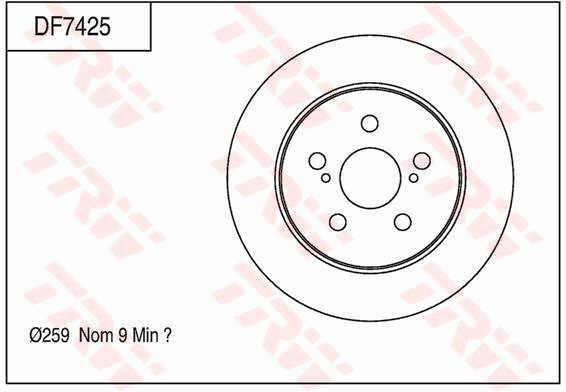 TRW DF7425 Brake disc DF7425: Buy near me at 2407.PL in Poland at an Affordable price!