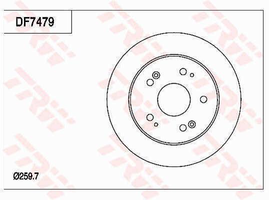 TRW DF7479 Brake disc DF7479: Buy near me in Poland at 2407.PL - Good price!