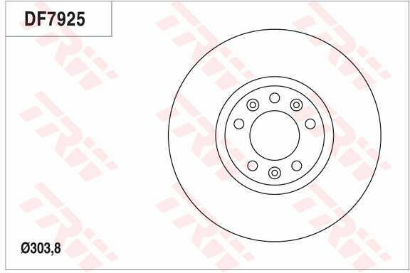 TRW DF7925 Brake disc DF7925: Buy near me in Poland at 2407.PL - Good price!