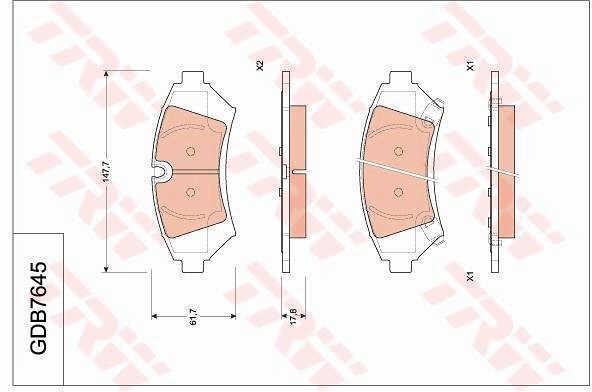 TRW GDB7645 Гальмівні колодки TRW COTEC, комплект GDB7645: Приваблива ціна - Купити у Польщі на 2407.PL!
