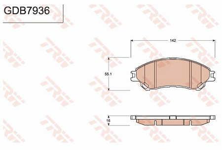 TRW GDB7936 Brake Pad Set, disc brake GDB7936: Buy near me in Poland at 2407.PL - Good price!