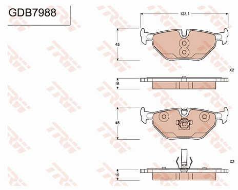 TRW GDB7988 Brake Pad Set, disc brake GDB7988: Buy near me in Poland at 2407.PL - Good price!