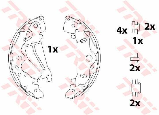 TRW GS8820 Brake shoe set GS8820: Buy near me in Poland at 2407.PL - Good price!